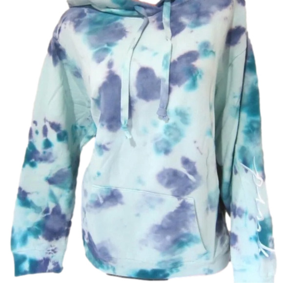 Victoria’s Secret PINK Small Tie Dye Fleece Sweatshirt Hoodie Dress NWT - Picture 1 of 3